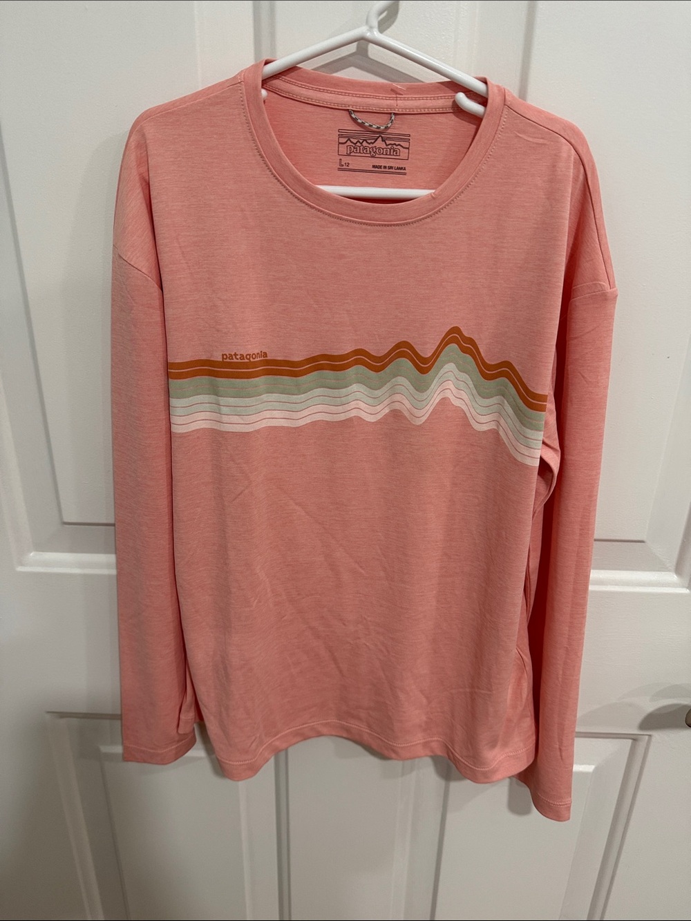 Patagonia Coral Pink Long Sleeve Graphic Tee